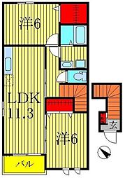 ルヴェドゥ・ソレイユ 2LDKの間取図画像