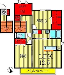 プリマヴェーラA 2SLDKの間取図画像