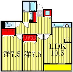 ラフィーヌ・ショコラ 2LDKの間取図画像
