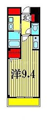 エバーグリーン本宿 ワンルームの間取図画像