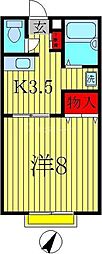 第2シャトルT 1DKの間取図画像