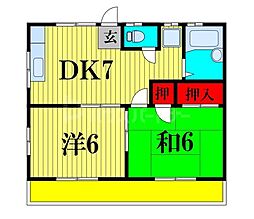 コーポあかね 2DKの間取図画像