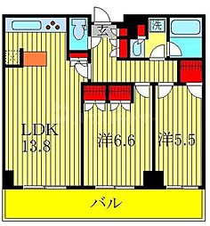パークアクシス柏の葉 2LDKの間取図画像