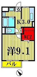セレニティーホームズA 1Kの間取図画像