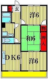 マンション豊四季 3DKの間取図画像