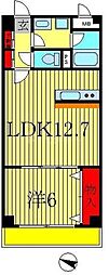 ハイム・ヤツ 1LDKの間取図画像