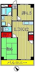 山口マンション 2LDKの間取図画像