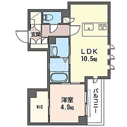 シャーメゾンヒルズ 1LDKの間取図画像