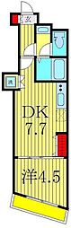 ブリリアント・T 1DKの間取図画像