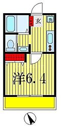 T.K馬橋コーポ 1Kの間取図画像