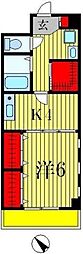 K-1HILL 1Kの間取図画像