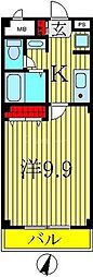 プレシア 1Kの間取図画像