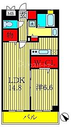 グリーンヒルズ 1LDKの間取図画像