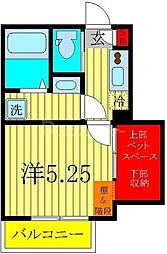 パークサイドレジデンス 1Kの間取図画像