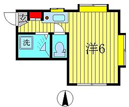 サンルミネ柏 1Kの間取図画像