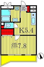 コンブリオ柏 1Kの間取図画像
