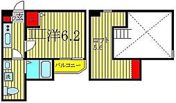 TRISTINA柏 1Kの間取図画像