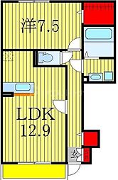 エクセレント三輪野山1 1LDKの間取図画像
