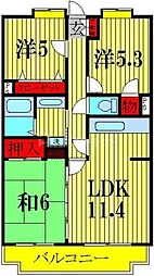 プレミール柏 3LDKの間取図画像