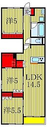 グリーンヒル 3LDKの間取図画像