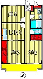 アーバンレイソル 3DKの間取図画像