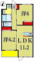 スターライト 2LDKの間取図画像