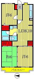 第六パールメゾン海老原 3LDKの間取図画像