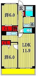 エクセレントハウス 2LDKの間取図画像