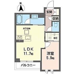 シャーメゾンエスポワール 1LDKの間取図画像