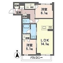シャーメゾンエスポワール 2LDKの間取図画像
