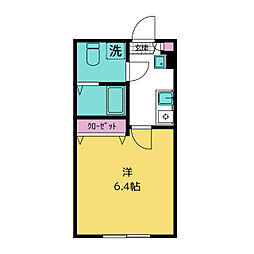 フォレスト井土ヶ谷 3階1Kの間取り