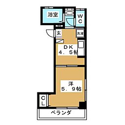 クリア 1DKの間取図画像