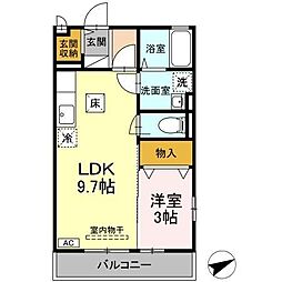 山手ヒルズ壱番館 1LDKの間取図画像