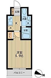 HF関内レジデンス 1Kの間取図画像