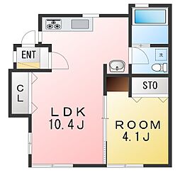 カノエハイム 1LDKの間取図画像