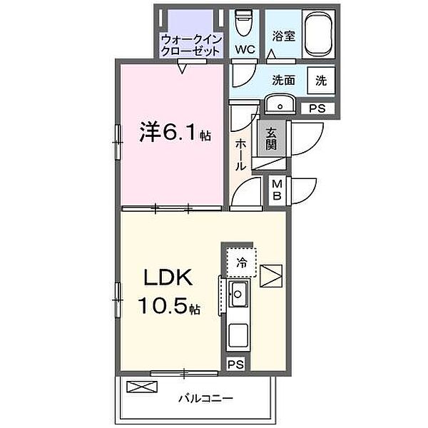 エクラ宝塚 ｜兵庫県宝塚市川面1丁目(賃貸アパート1LDK・1階・40.13㎡)の写真 その2