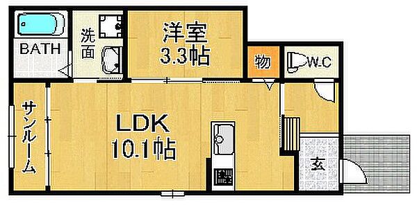 カンタービレ ｜兵庫県伊丹市荒牧2丁目(賃貸アパート1LDK・1階・37.93㎡)の写真 その2