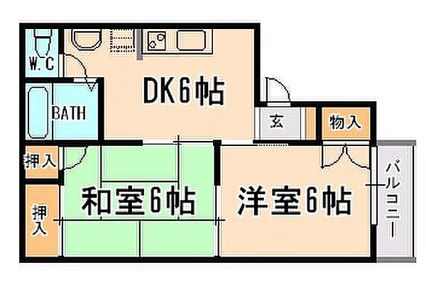 セジュールマーチ ｜兵庫県宝塚市川面4丁目(賃貸アパート2DK・1階・40.16㎡)の写真 その2