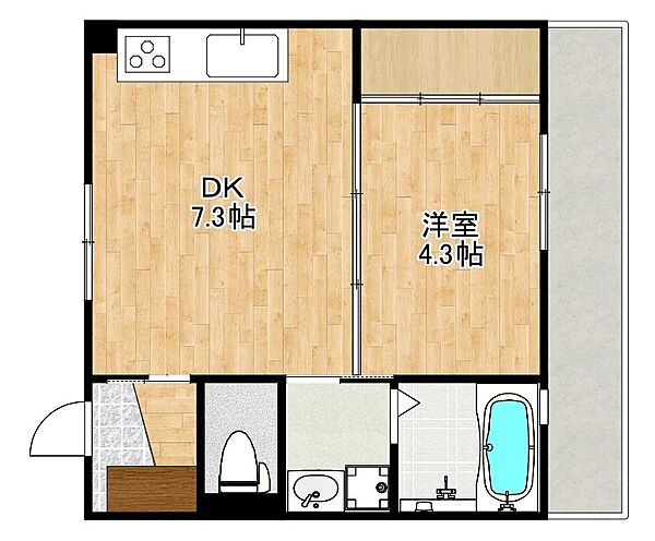 エンベロップ宝塚 ｜兵庫県宝塚市中筋2丁目(賃貸マンション1DK・2階・29.70㎡)の写真 その2