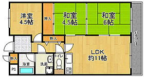 グランドゥール平井  ｜ 兵庫県宝塚市平井2丁目（賃貸マンション3LDK・2階・61.42㎡） その2