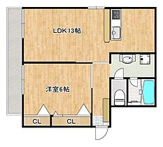 ハイツグリーン  ｜ 兵庫県宝塚市清荒神2丁目（賃貸アパート1LDK・1階・45.00㎡） その2