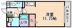 ボヌビー宝塚 ワンルームの間取図画像