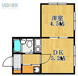 ティアラ宝塚 1DKの間取図画像