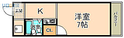 ローレルメゾン 1Kの間取図画像