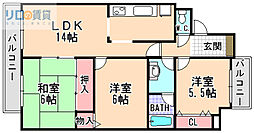 グランヴィラージュ逆瀬川 3LDKの間取図画像