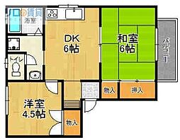 ル・シエール平松 2DKの間取図画像