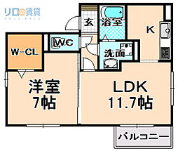 エイミハイツ 1LDKの間取図画像