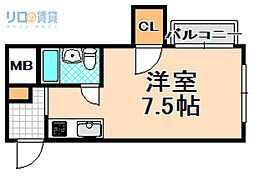 ハイツホリディ ワンルームの間取図画像
