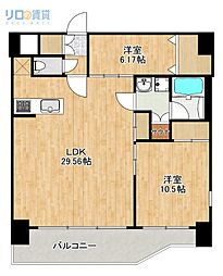 プレジオ宝塚ASIAN 2LDKの間取図画像