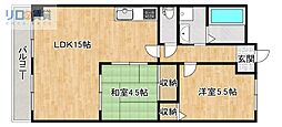 縁樹逆瀬川アーバンライフ 2LDKの間取図画像